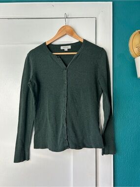 Merona Forest Green Crewneck Cardigan Sweater